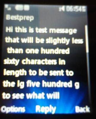 lg 500g received text msg