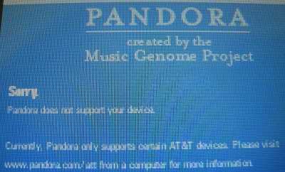 Pandora doesn't support Java phones like EX124g