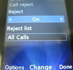 LG 420g Reject all Calls