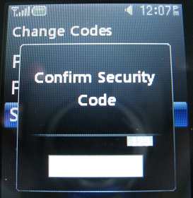 LG 500g confirm new security code