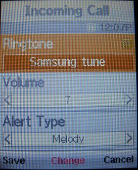 Samsung T401g ringtone settings