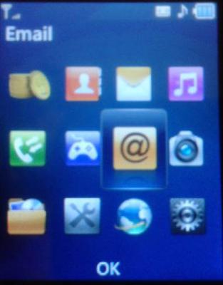 LG 440g email menu option