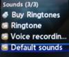 LG 420g Default Sounds menu option