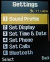 T301g settings sound profile menu option