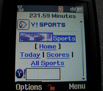 Mobile Web Yahoo Sports on T301g