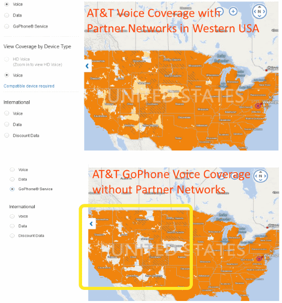 at&t gophone coverage