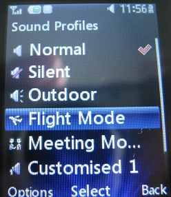 LG 420g select Flight Mode