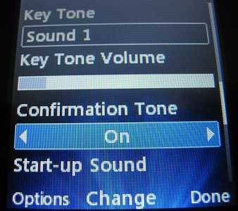 LG 500g sound profile confirmation tone
