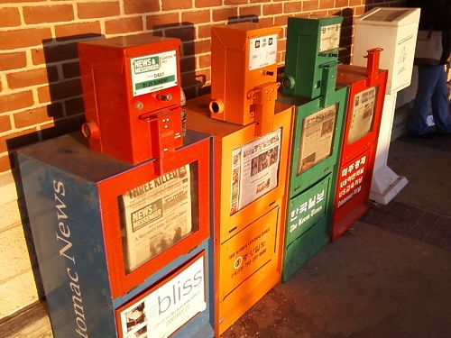 newspaper dispensers taken with R355C