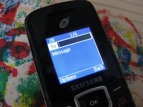 T105g text message screen 