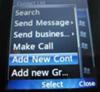 LG 500g Add new Contact menu option