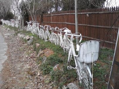 white bicycle memorial in manassas
